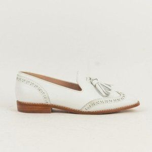 Stuart Weitzman Boything White Tassel Loafers